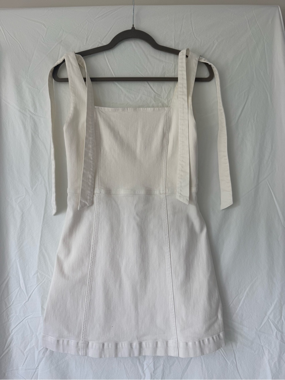Alice and Olivia White Tie-Shoulder Cotton Sundress